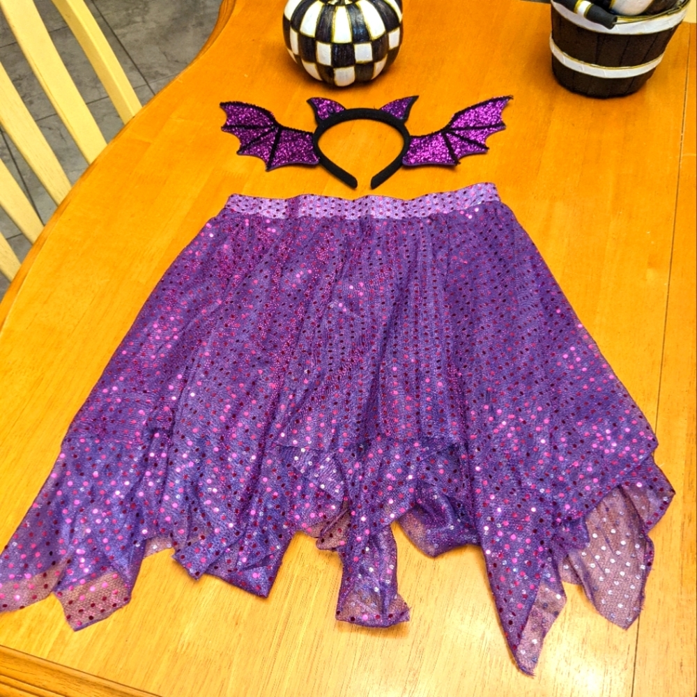 Bat costume skirt & headband